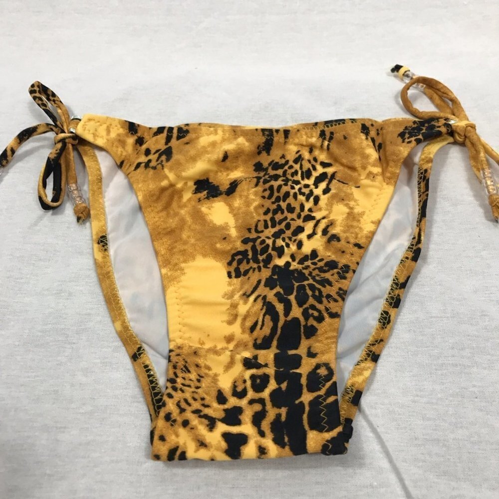 Missni Size 10 Cheetah Animal Print Side Ties Bikini Bottom. New Without Tag.